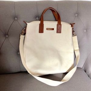 Vineyard vines canvas and leather tote bag